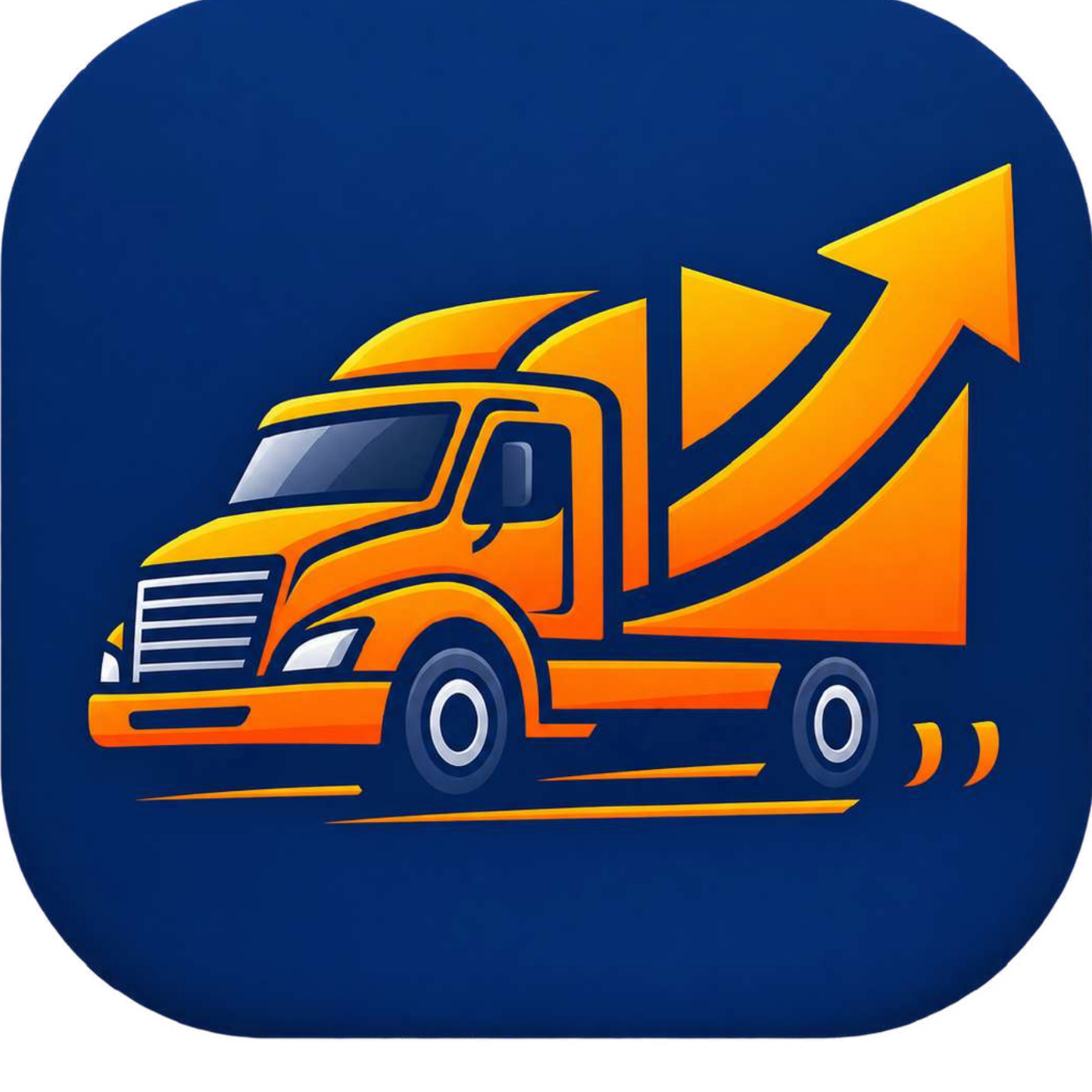 Truko truck and growth arrow logo